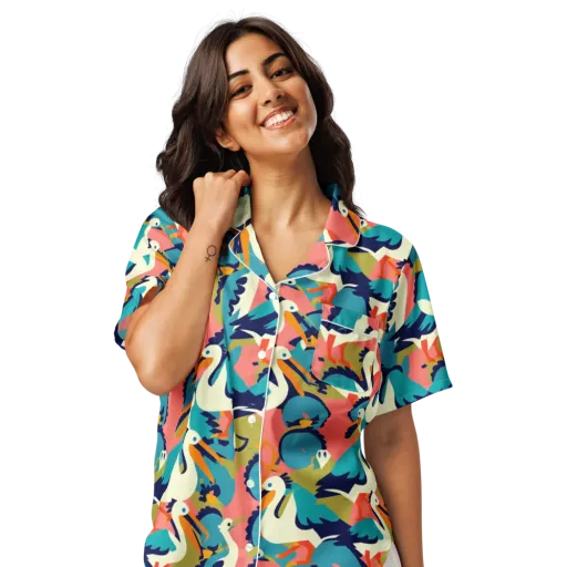 Tidal Flock on a Women's Short Sleeve Pajama Top