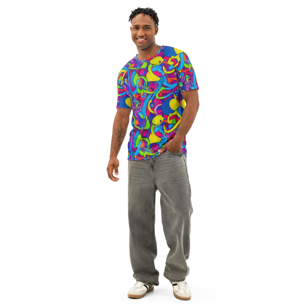Prism Pulse on Men's Cotton Crew Neck T-Shirt — Front