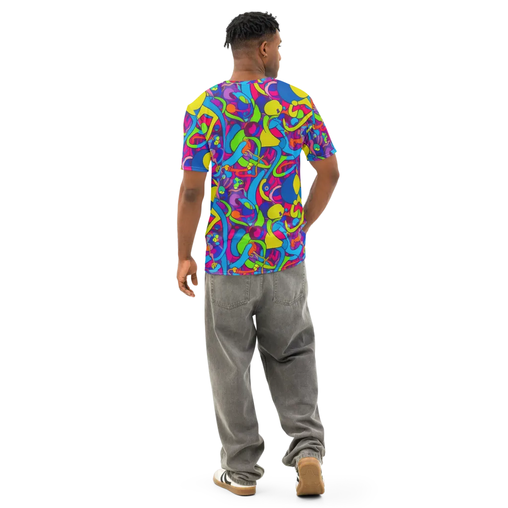 Prism Pulse on Men's Cotton Crew Neck T-Shirt — Back