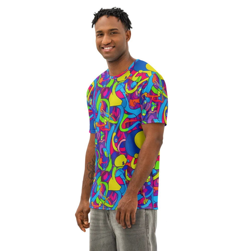 Prism Pulse on Men's Cotton Crew Neck T-Shirt — Left Front