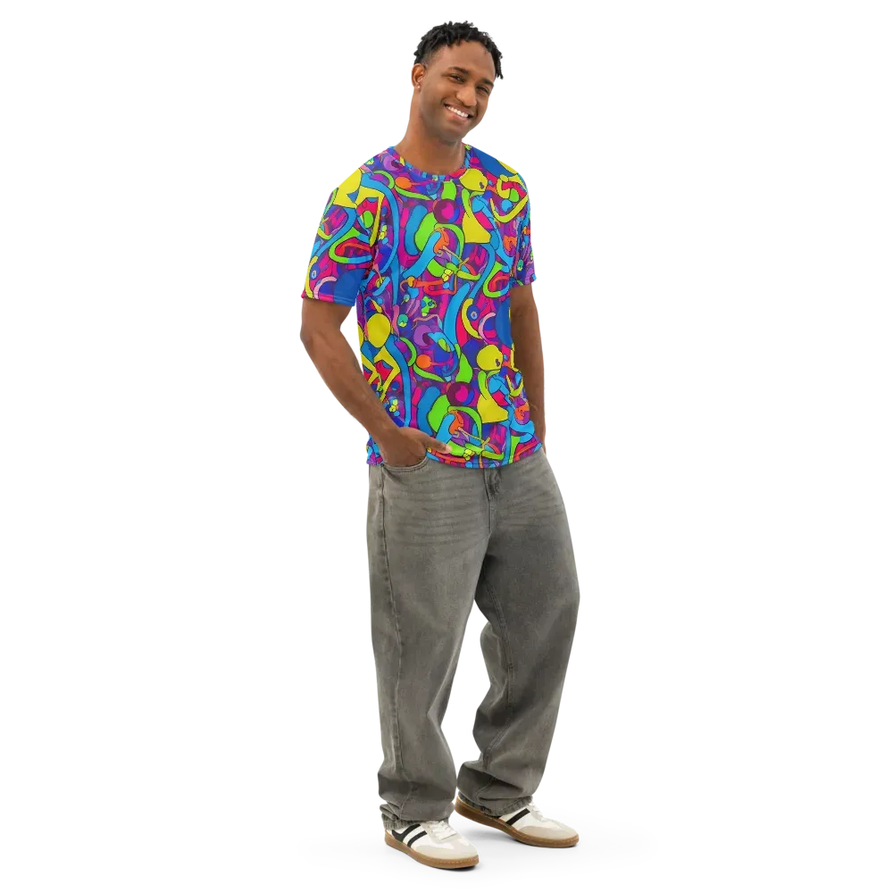Prism Pulse on Men's Cotton Crew Neck T-Shirt — Right Front