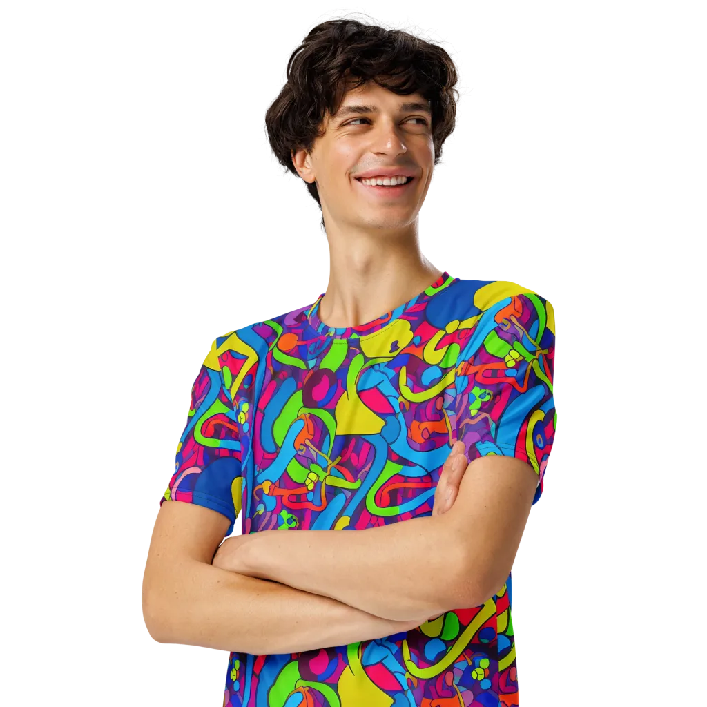 Prism Pulse on Men's Crew Neck T-Shirt — Left Front