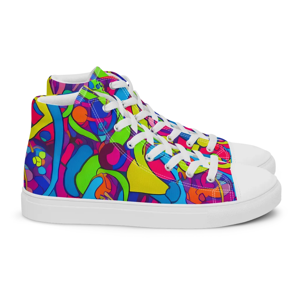 Prism Pulse on Women's High Top Canvas Shoes — Right