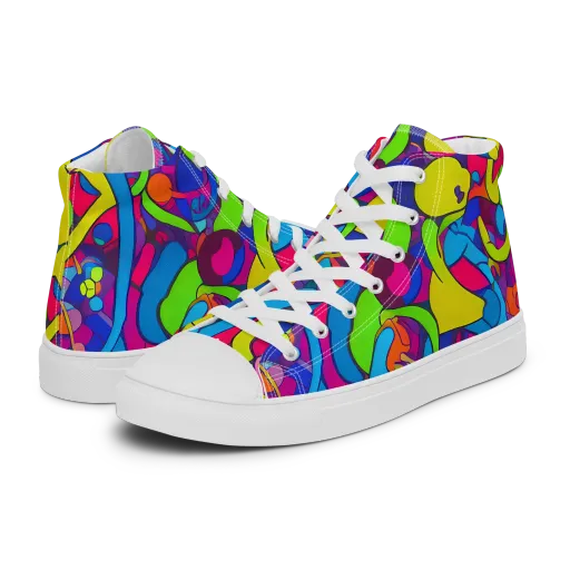 Prism Pulse on a Women's High Top Canvas Shoes