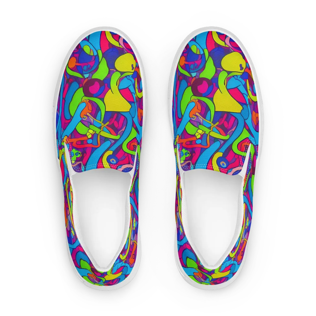 Prism Pulse on Men's Slip-On Canvas Shoes — Front