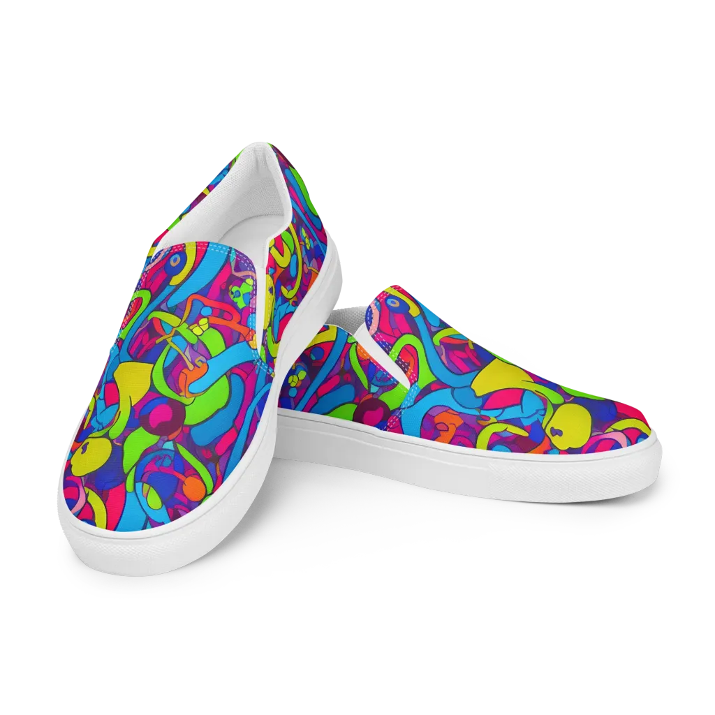 Prism Pulse on Men's Slip-On Canvas Shoes — Left Front