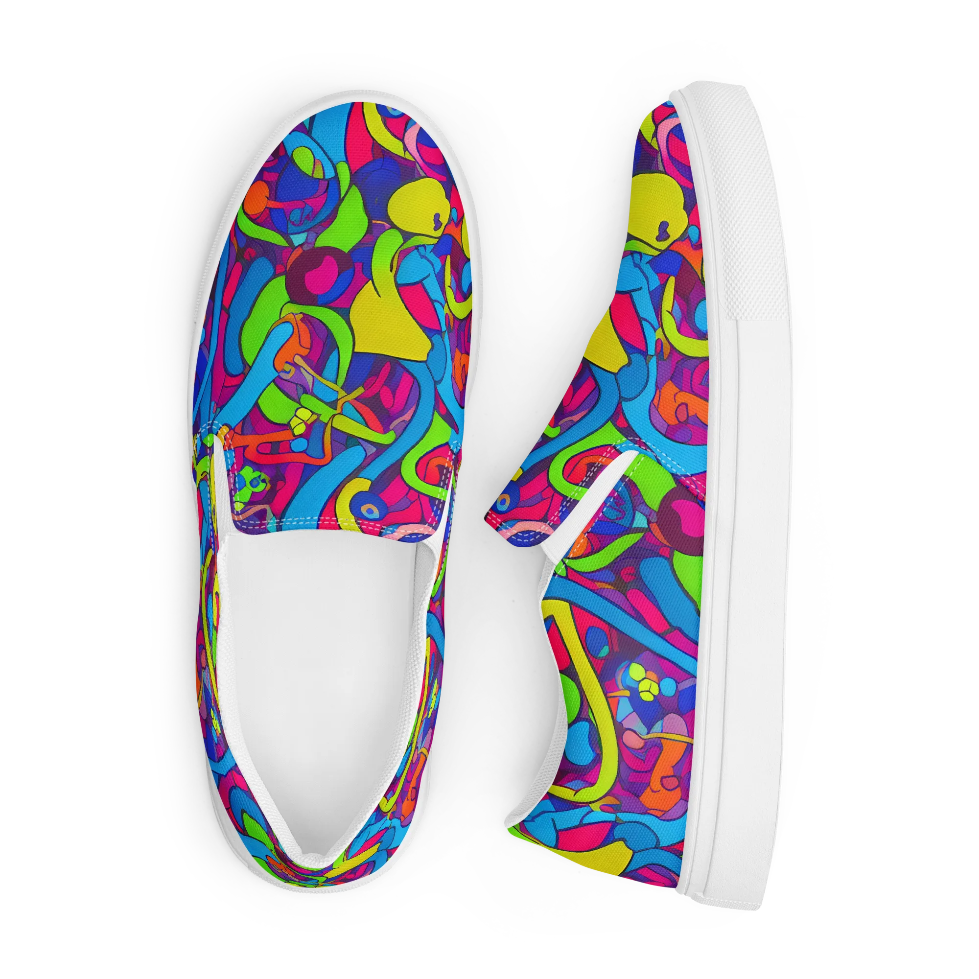 Prism Pulse on Men's Slip-On Canvas Shoes — Front