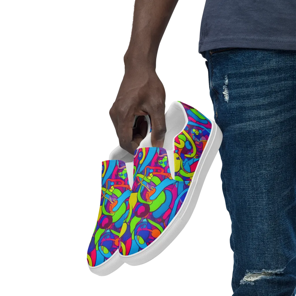 Prism Pulse on Men's Slip-On Canvas Shoes — Left Front
