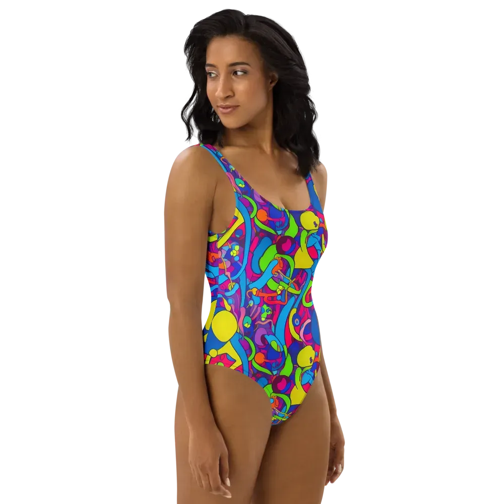 Prism Pulse on One-Piece Swimsuit — Right