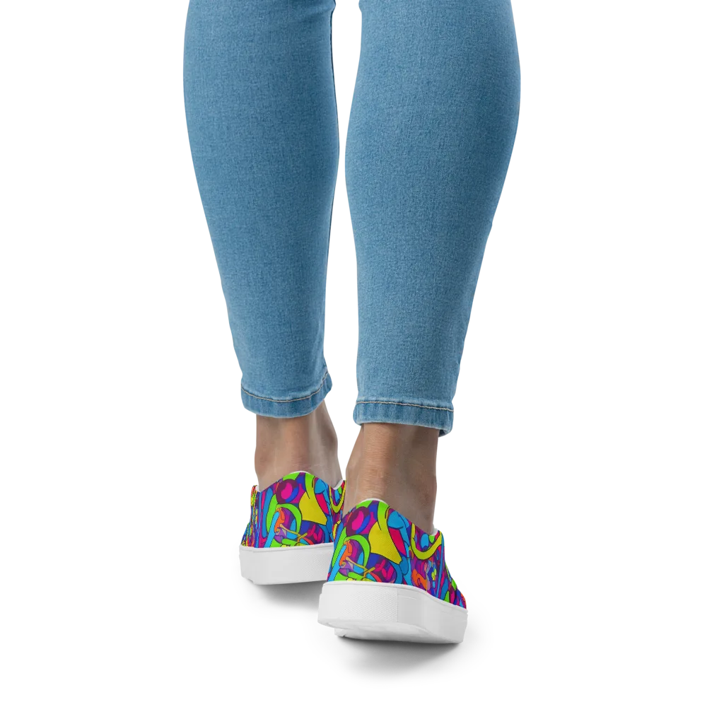 Prism Pulse on Women's Slip-On Canvas Shoes — Back