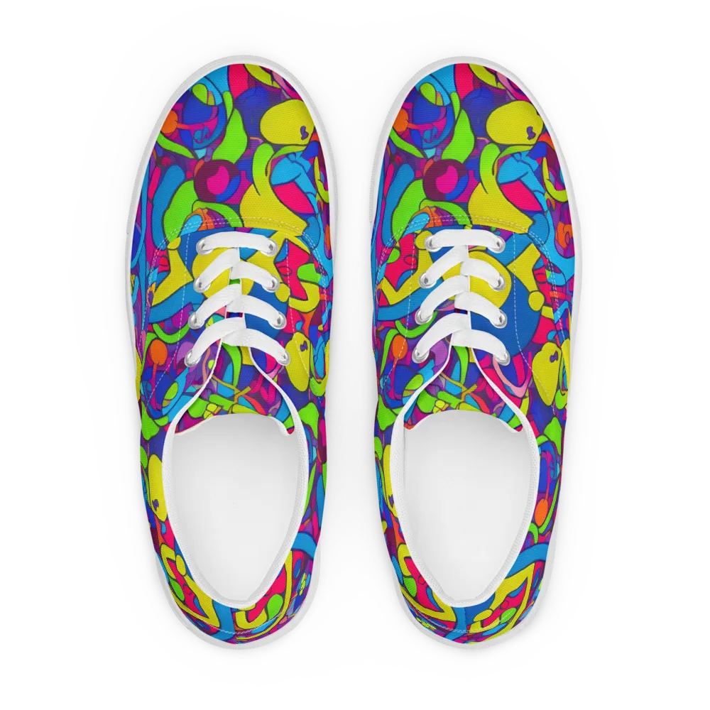 Prism Pulse on Men's Lace-Up Canvas Shoes — Front
