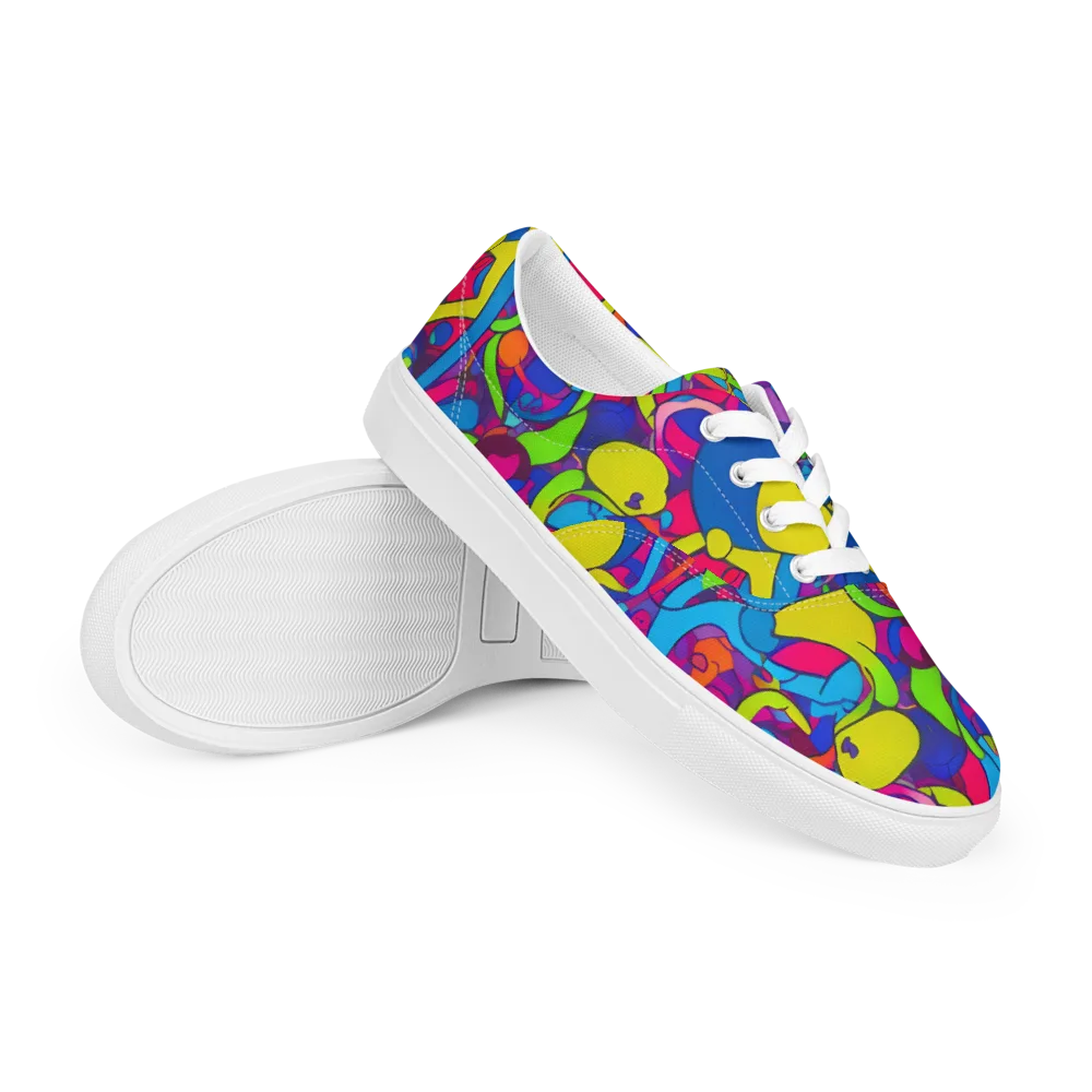 Prism Pulse on Men's Lace-Up Canvas Shoes — Right Front
