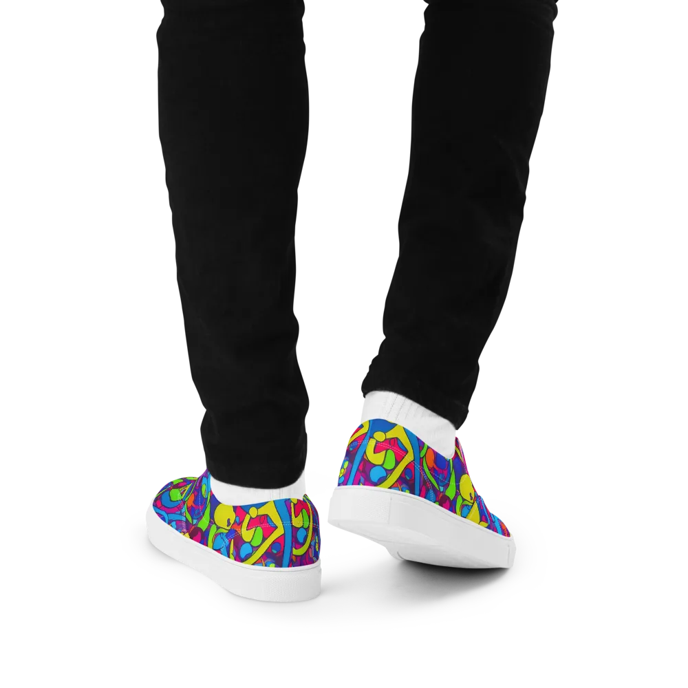 Prism Pulse on Men's Lace-Up Canvas Shoes — Back