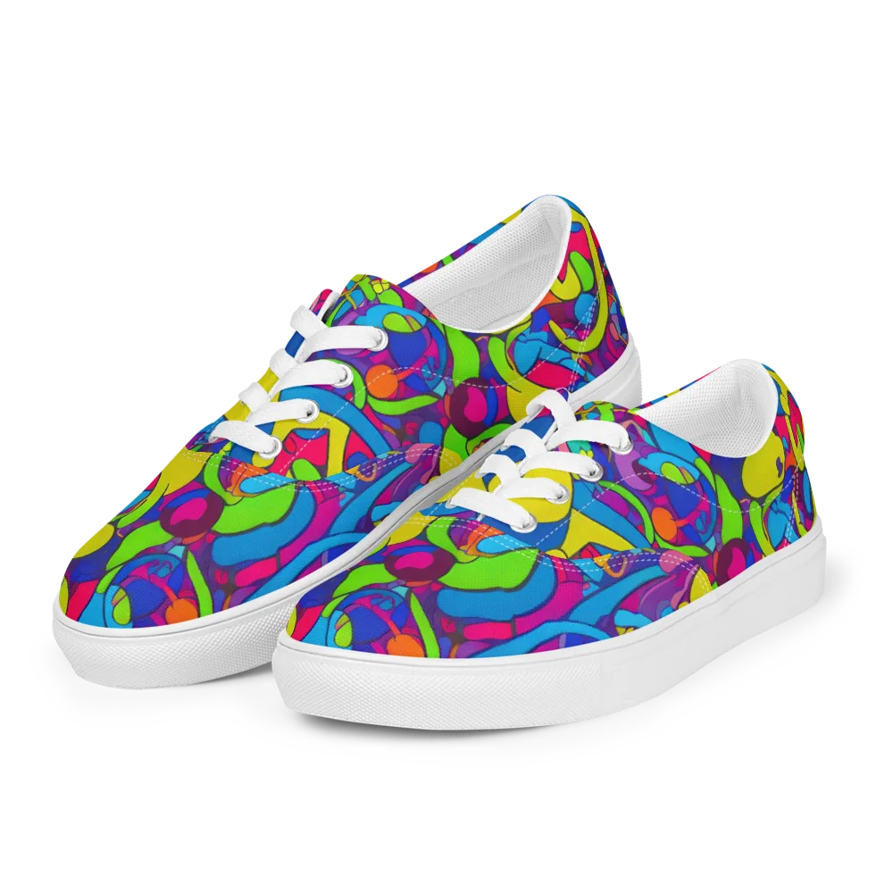 Prism Pulse on Men's Lace-Up Canvas Shoes — Left Front
