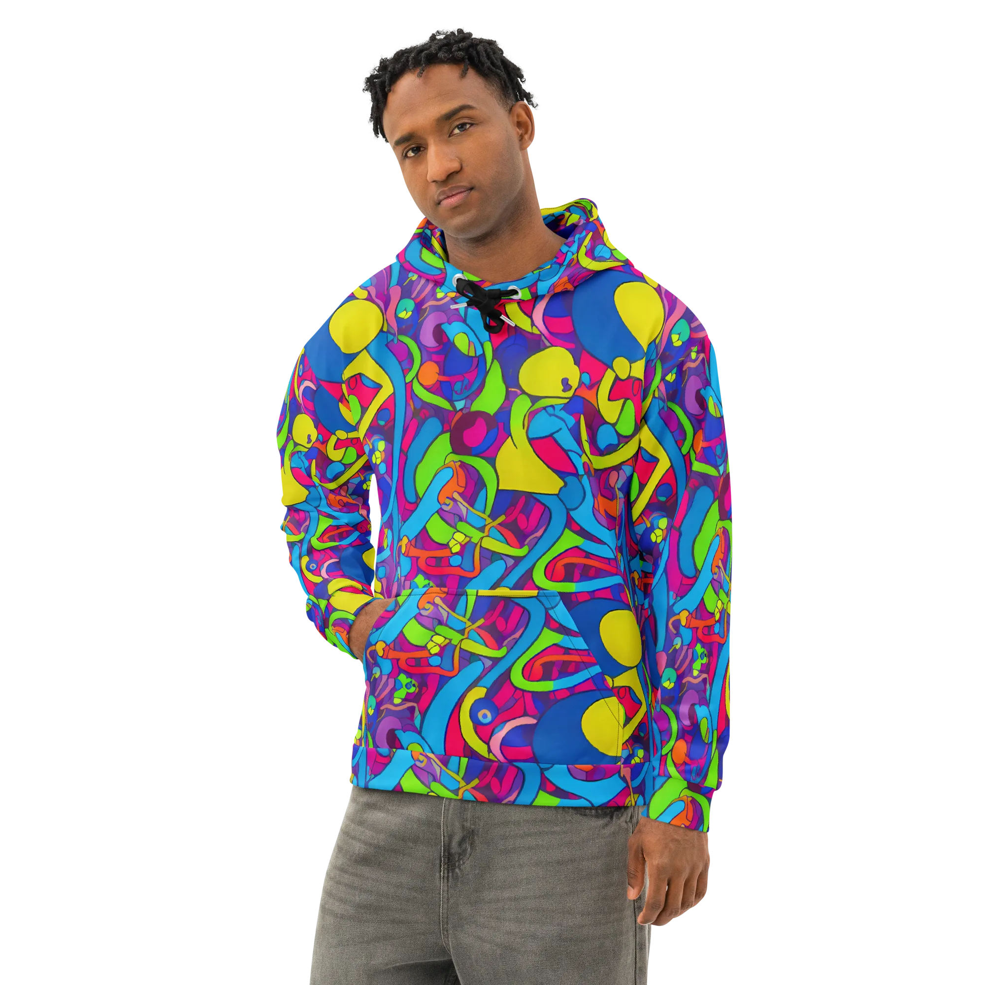 Prism Pulse on Cotton Hoodie — Left Front
