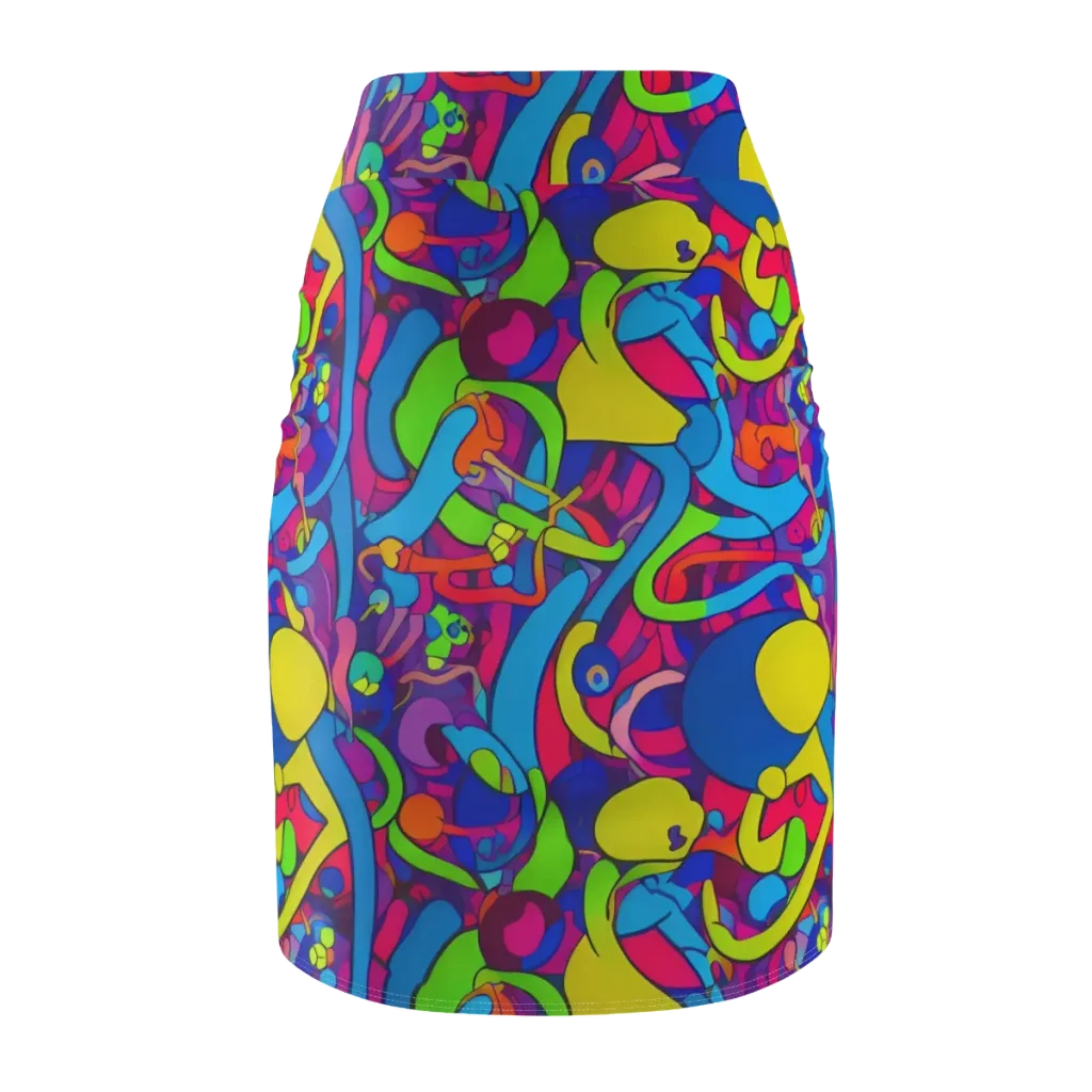 Prism Pulse on Pencil Skirt — Back