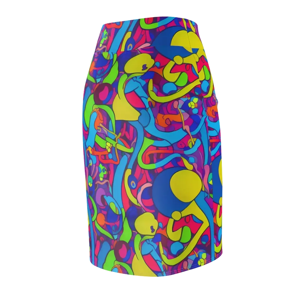 Prism Pulse on Pencil Skirt — Back Side
