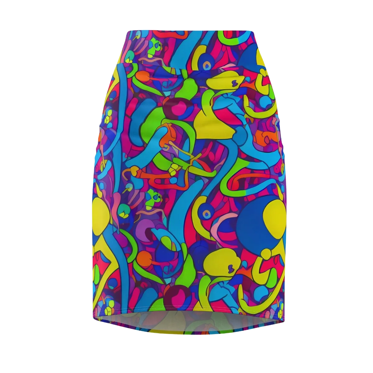 Prism Pulse on Pencil Skirt — Front