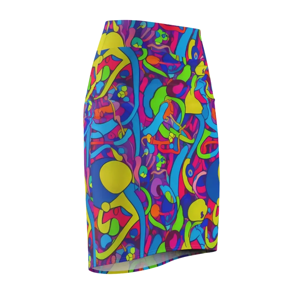Prism Pulse on Pencil Skirt — Front Side