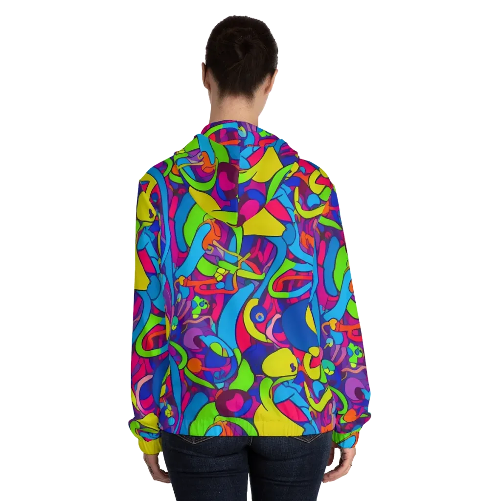 Prism Pulse on Women's Full-Zip Hoodie — Back On Person