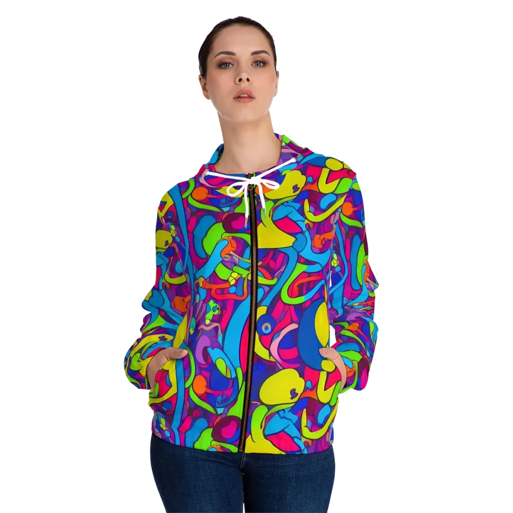Prism Pulse on Women's Full-Zip Hoodie — Front On Person