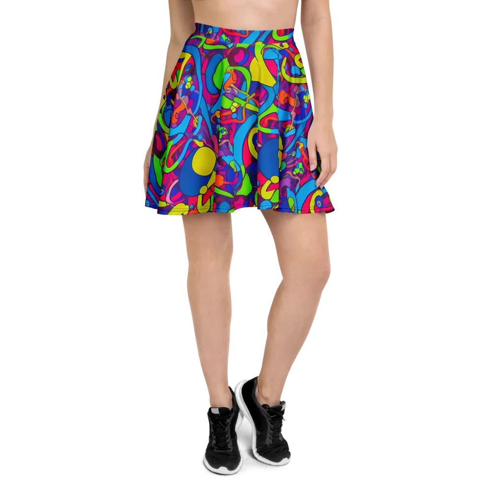 Prism Pulse on Skater Skirt — Front