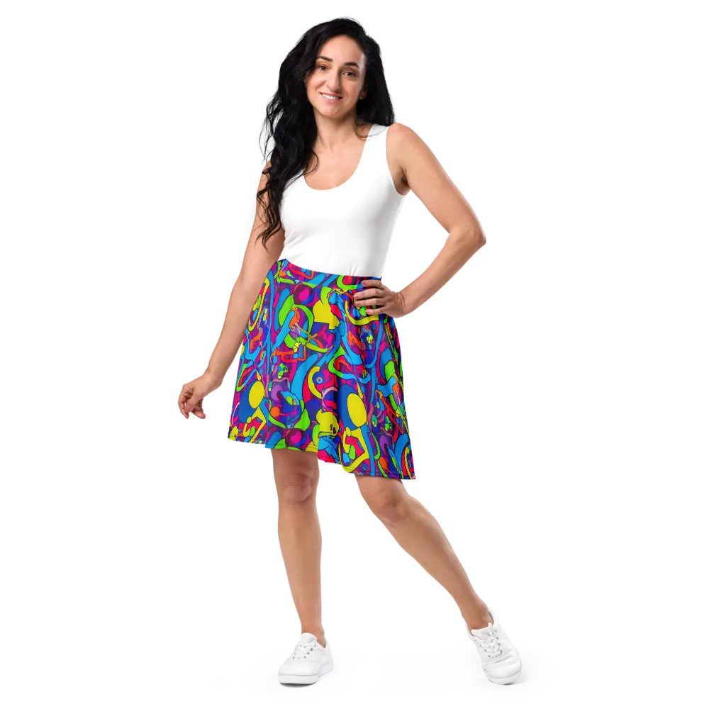 Prism Pulse on Skater Skirt — Front