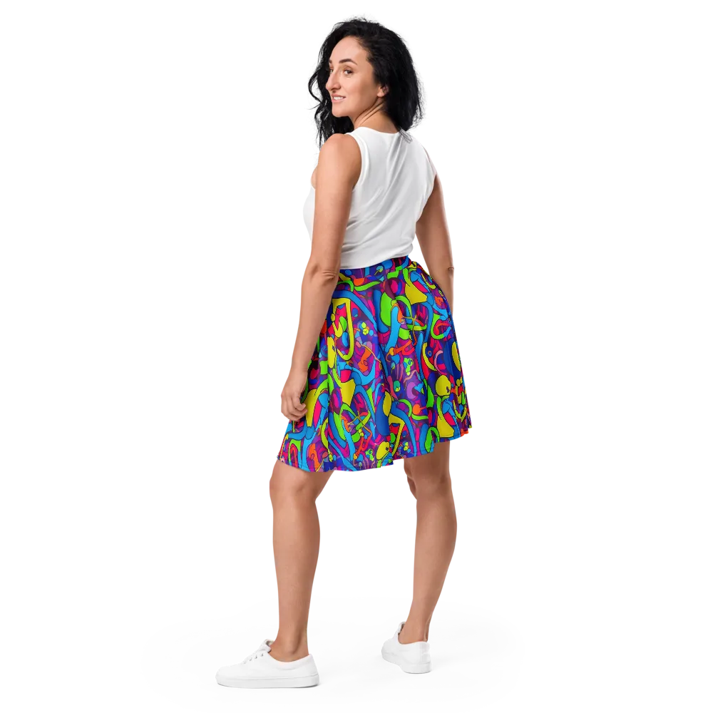 Prism Pulse on Skater Skirt — Back