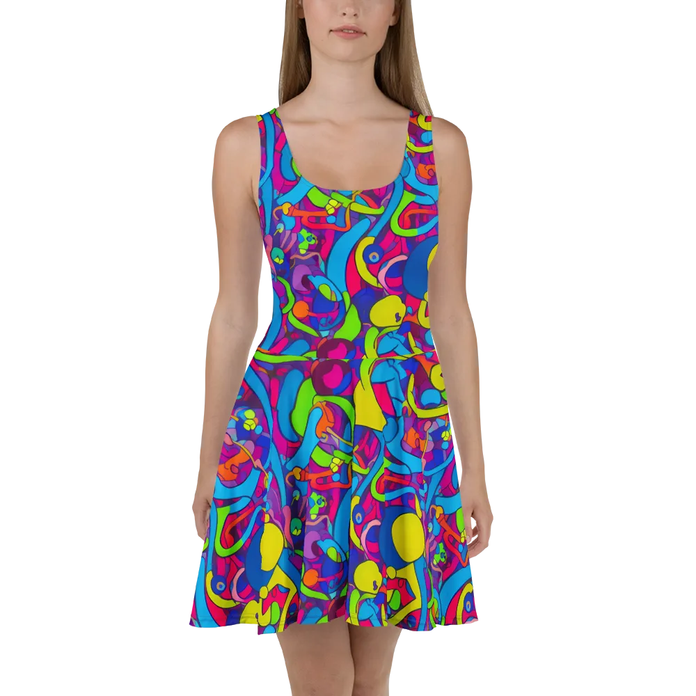 Prism Pulse on Skater Dress — Front
