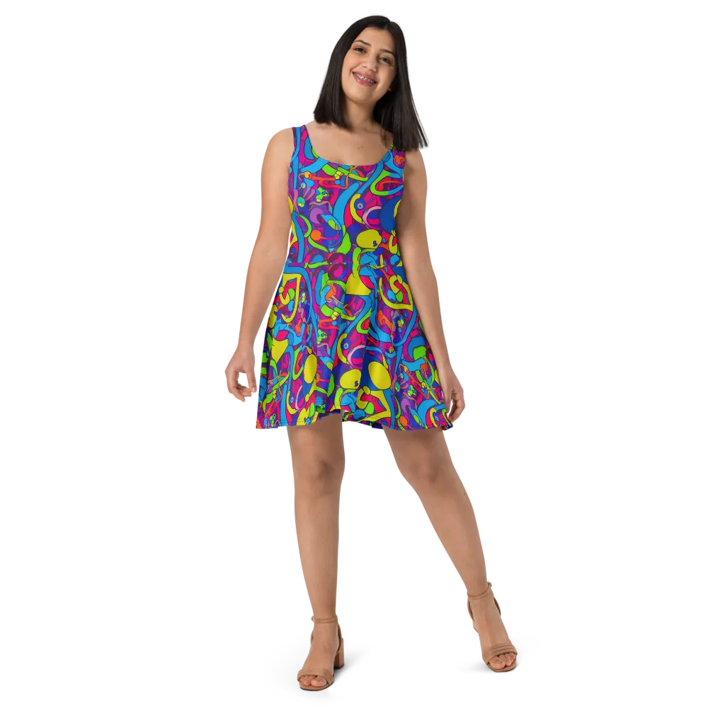 Prism Pulse on Skater Dress — Front