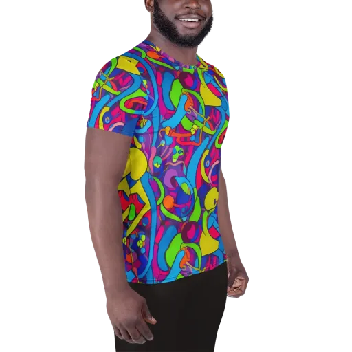 Prism Pulse on a Men's Athletic T-Shirt