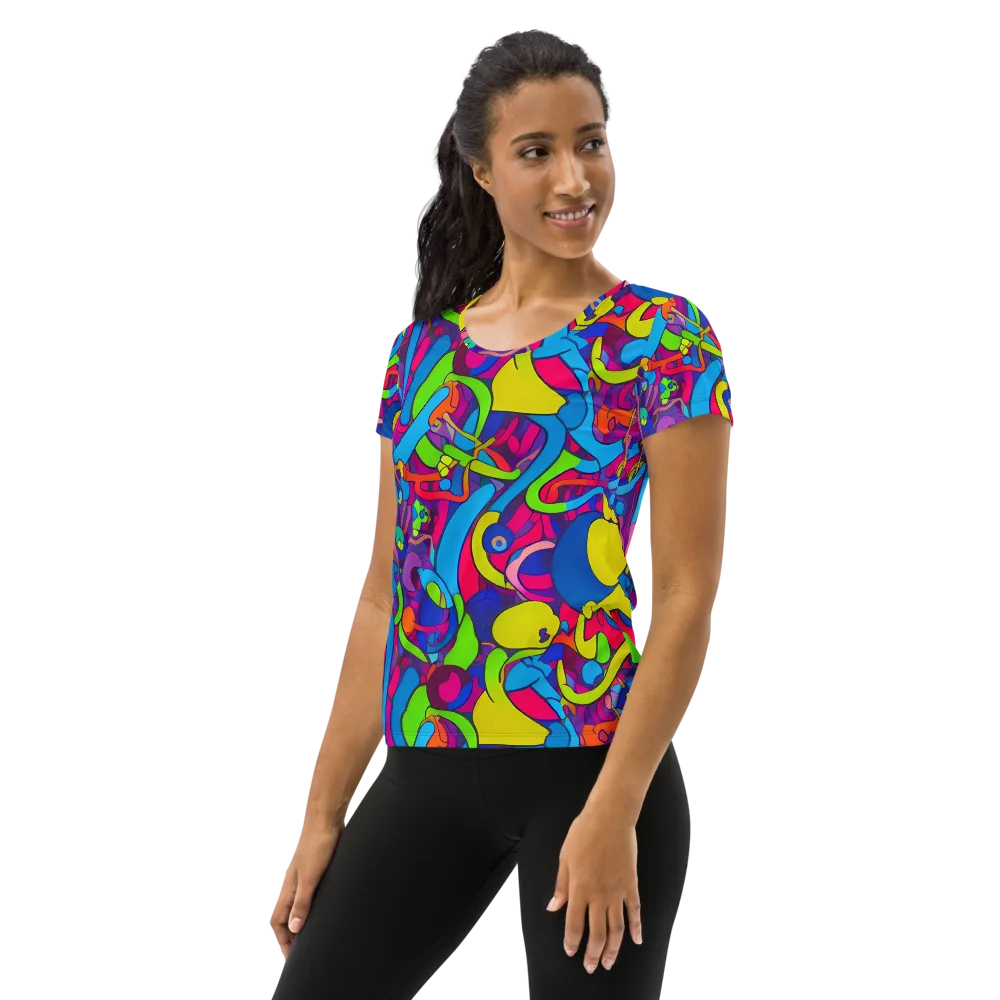 Prism Pulse on Women's Athletic T-Shirt — Left