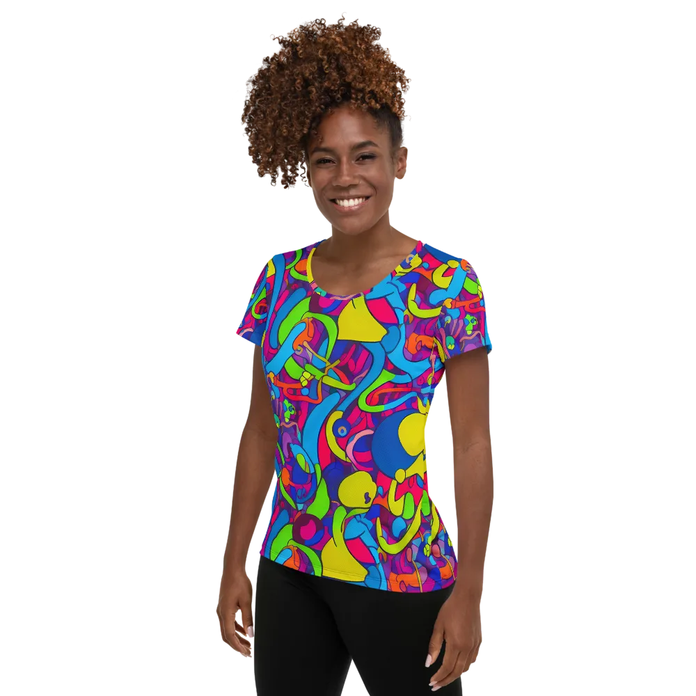 Prism Pulse on Women's Athletic T-Shirt — Left