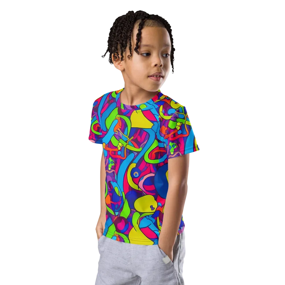 Prism Pulse on Kids Crew Neck T-Shirt — Left Front