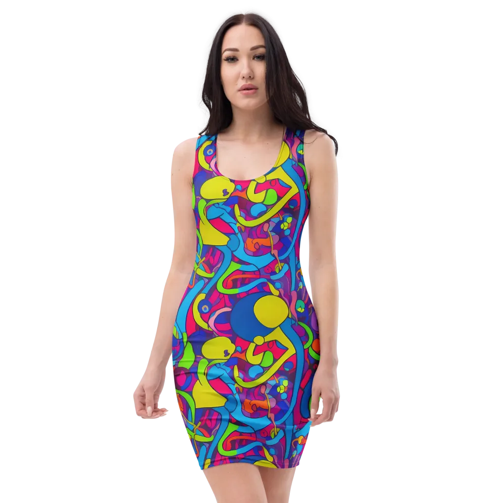 Prism Pulse on Bodycon Dress — Front