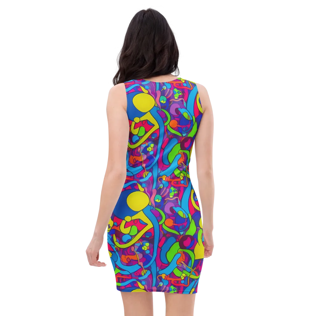 Prism Pulse on Bodycon Dress — Back