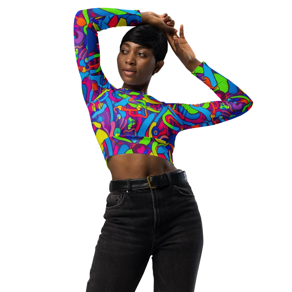 Prism Pulse on Long Sleeve Crop Top — Front