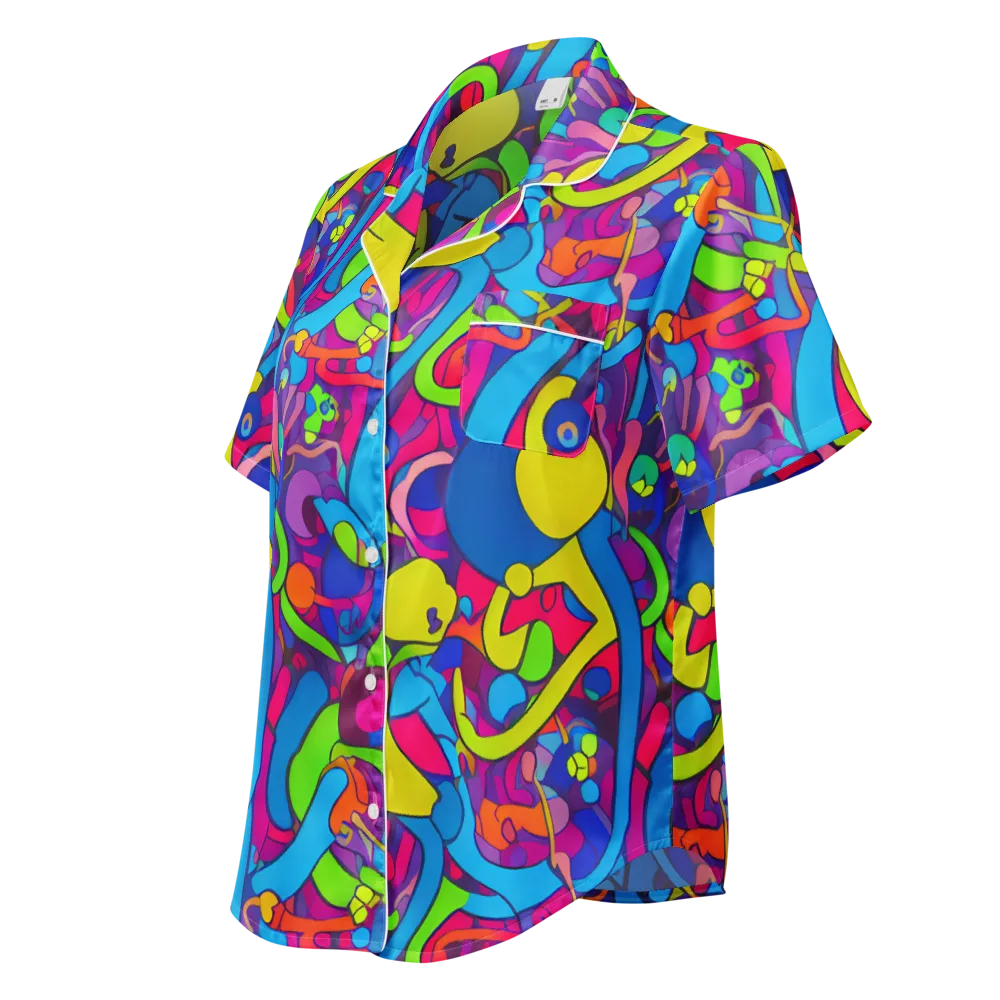 Prism Pulse on Women's Short Sleeve Pajama Top — Left Front
