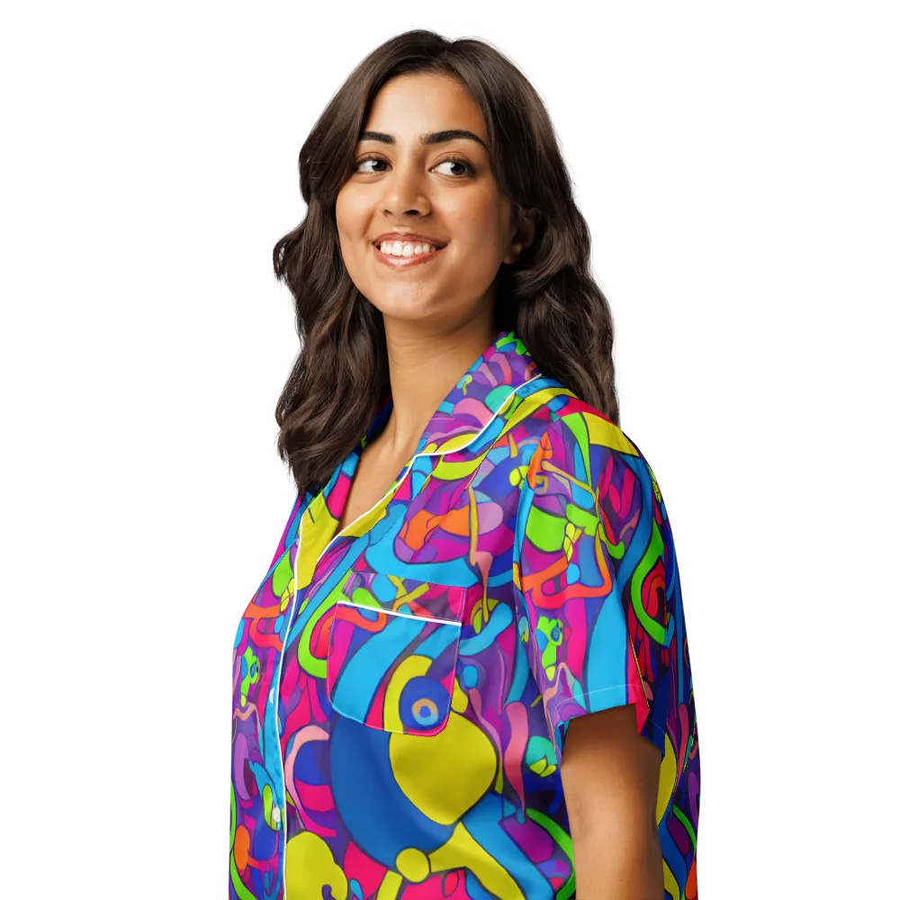Prism Pulse on Women's Short Sleeve Pajama Top — Left Front
