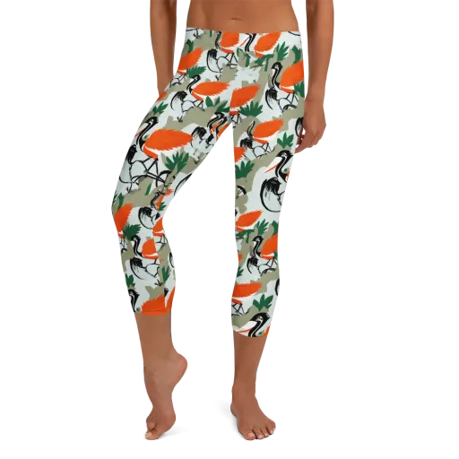 Crimson Migration on a Capri Leggings