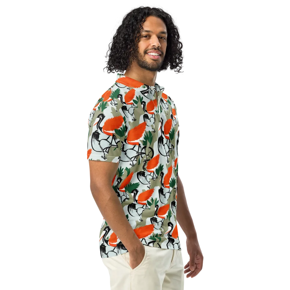 Crimson Migration on Men's Slim Fit Polo Shirt — Right Front