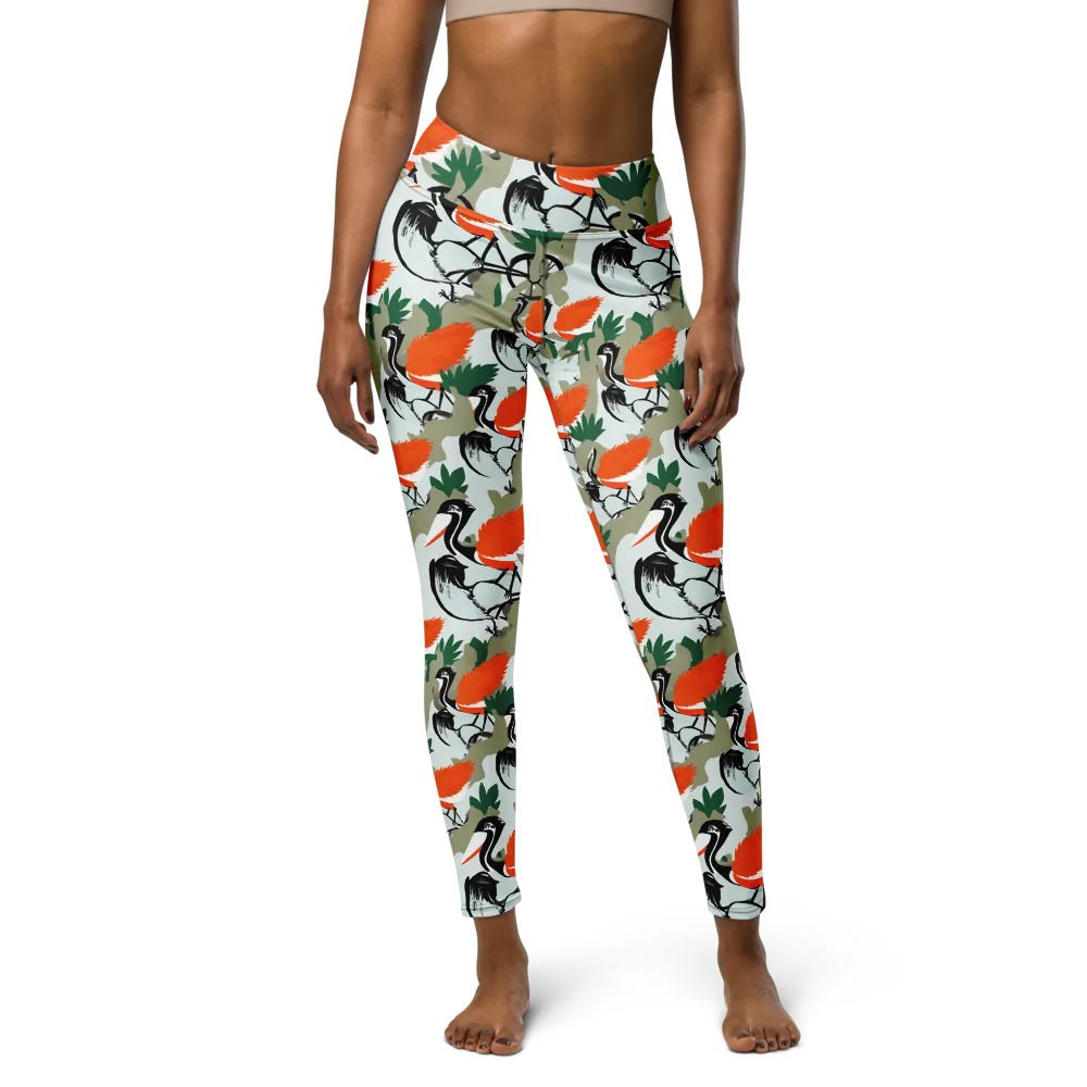 Crimson Migration on Yoga Leggings — Front