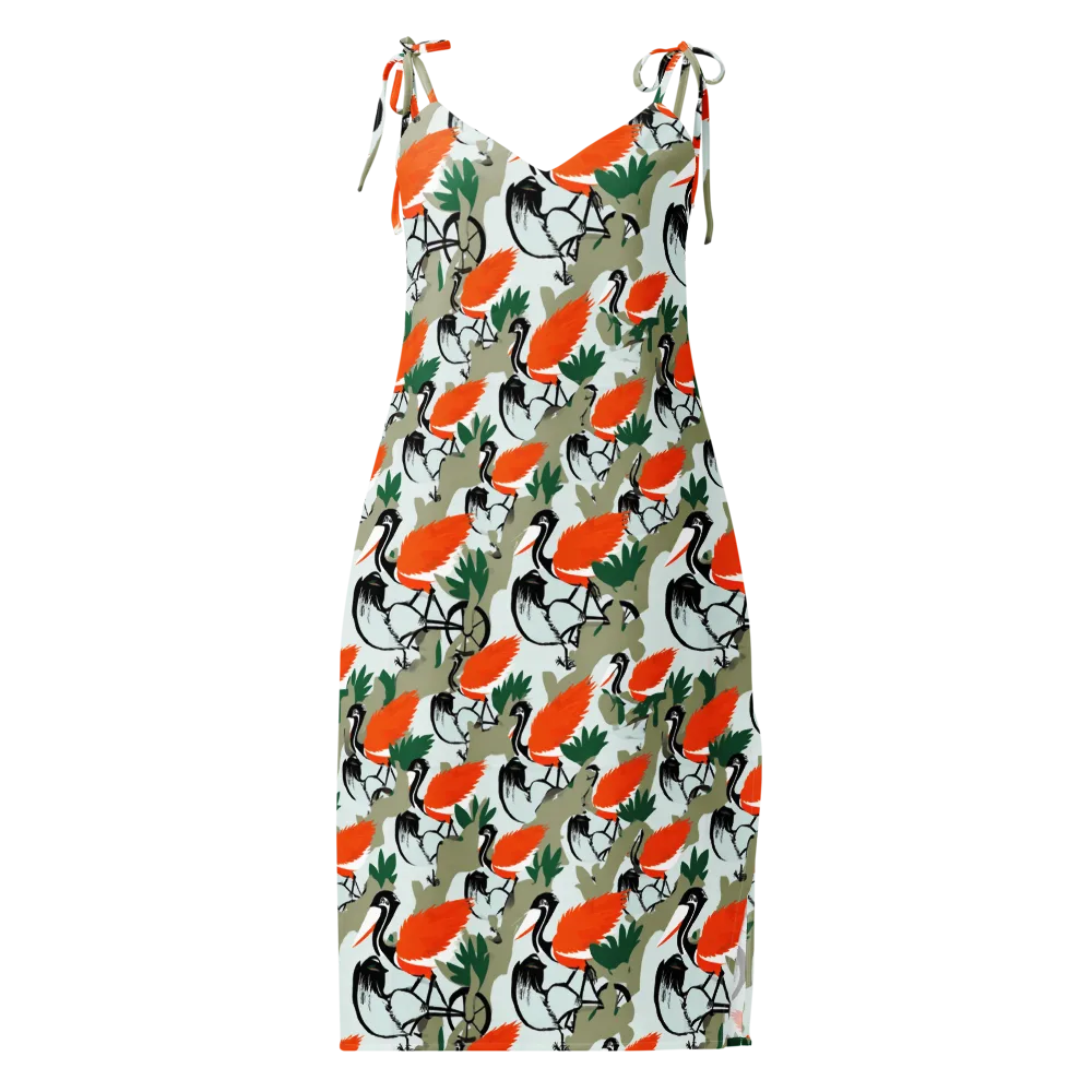 Crimson Migration on Slip Dress — Front