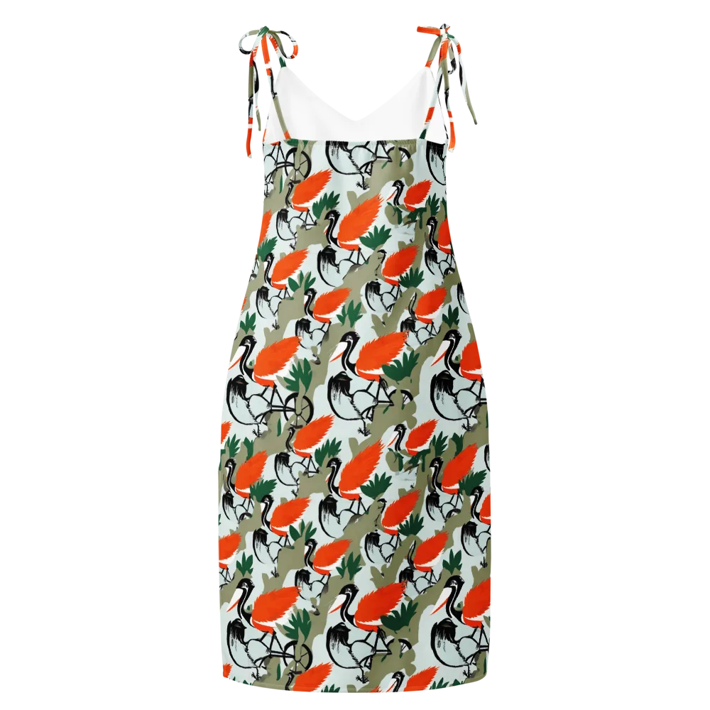 Crimson Migration on Slip Dress — Back