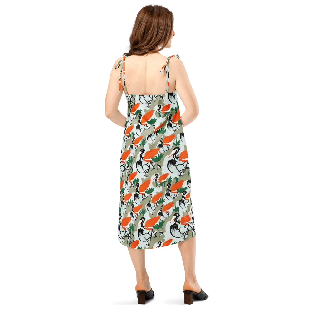 Crimson Migration on Slip Dress — Back