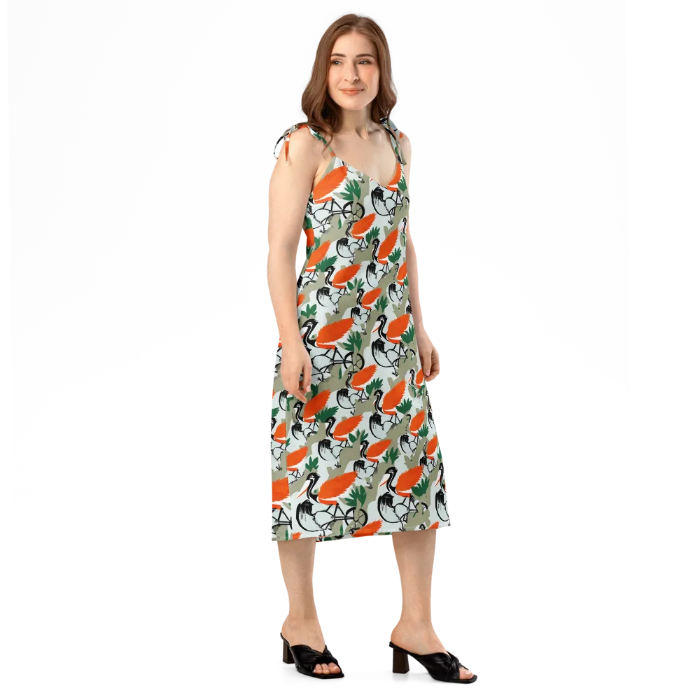 Crimson Migration on Slip Dress — Right Front