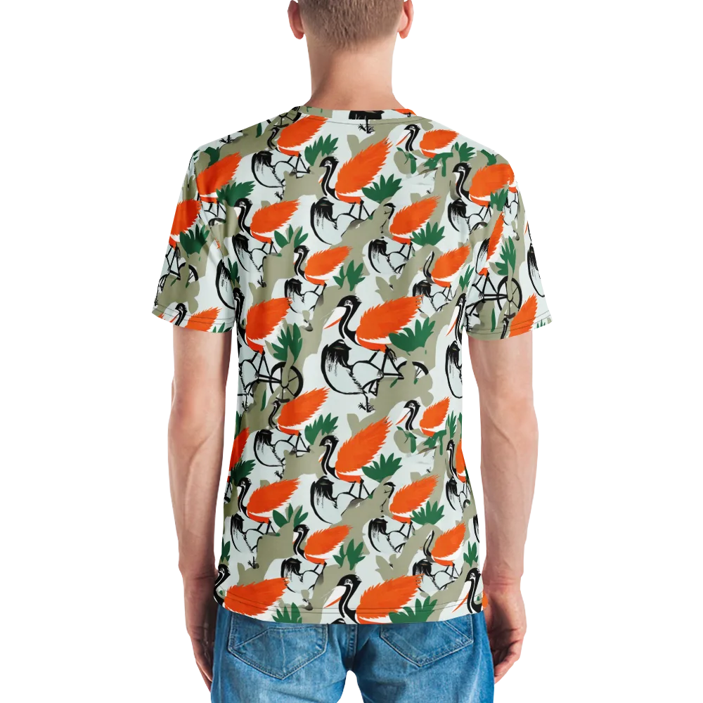 Crimson Migration on Men's Crew Neck T-Shirt — Back