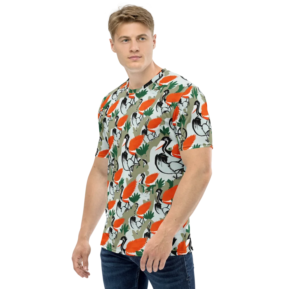 Crimson Migration on Men's Crew Neck T-Shirt — Left