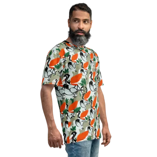 Crimson Migration on a Men's Crew Neck T-Shirt