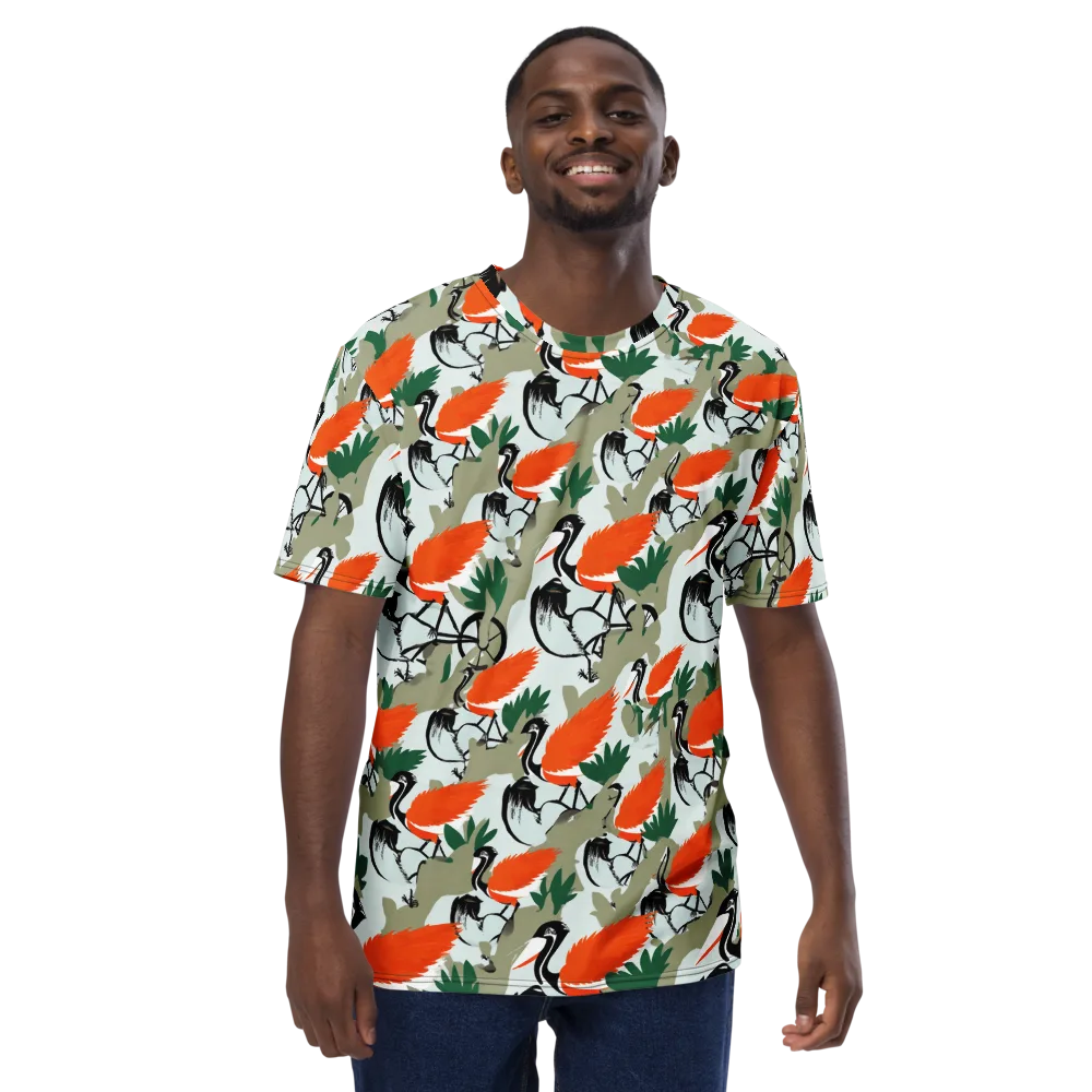 Crimson Migration on Men's Crew Neck T-Shirt — Front